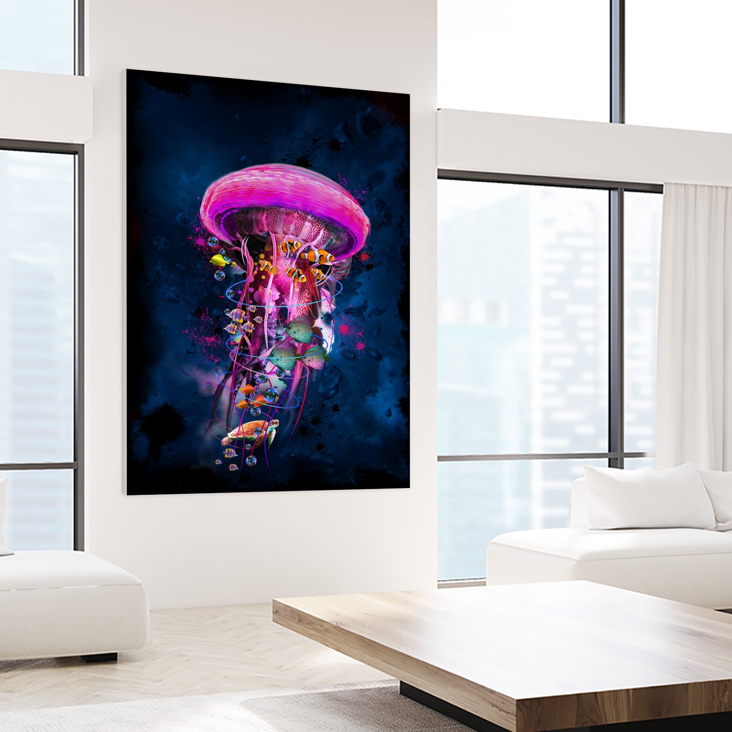 Pink JellyFish World by David Loblaw on GIANT ART - pink photo illustration