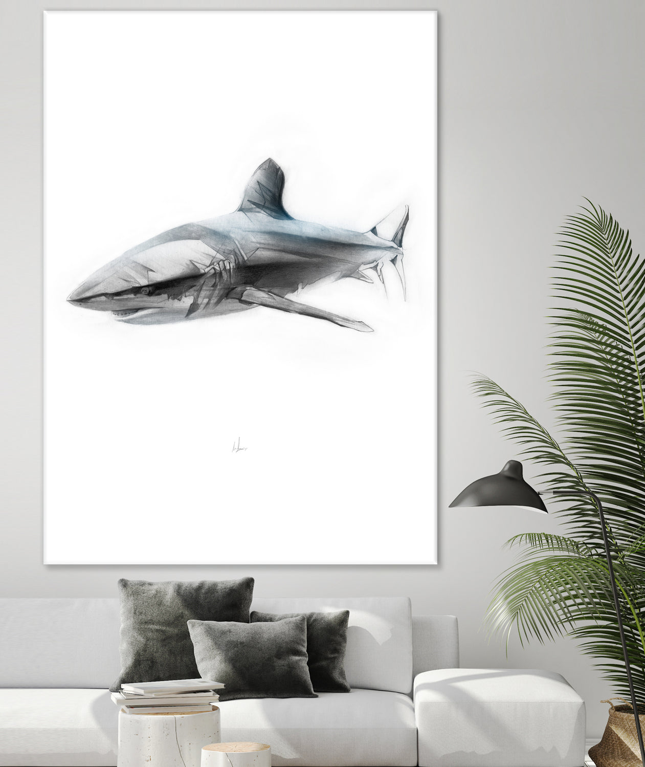 Shark I by Marcou Alexis on GIANT ART - gray digital drawing