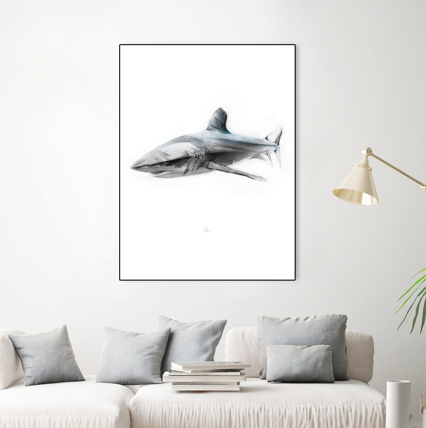 Shark I by Marcou Alexis on GIANT ART - gray digital drawing