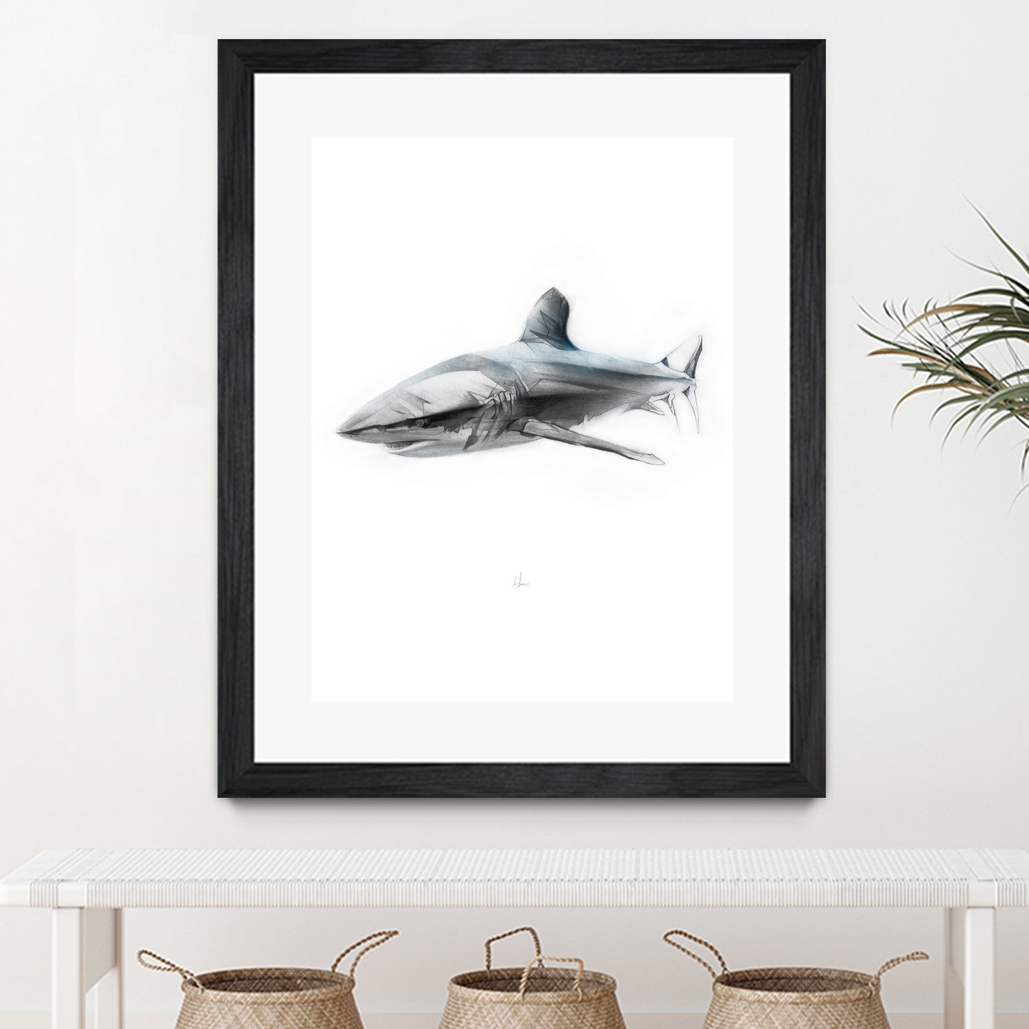 Shark I by Marcou Alexis on GIANT ART - gray digital drawing