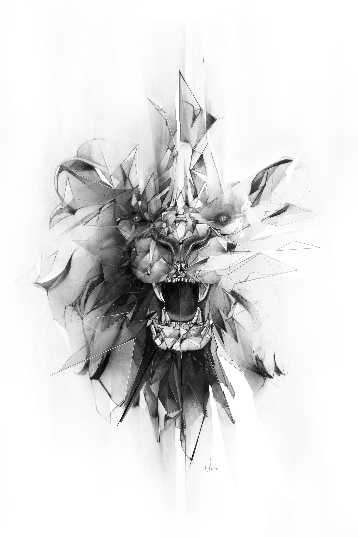 Stone Lion by Marcou Alexis on GIANT ART - black digital drawing