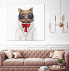 Astro Cat by Tim McConnachie on GIANT ART - red mixed media