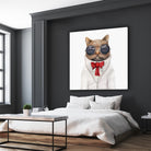 Astro Cat by Tim McConnachie on GIANT ART - red mixed media