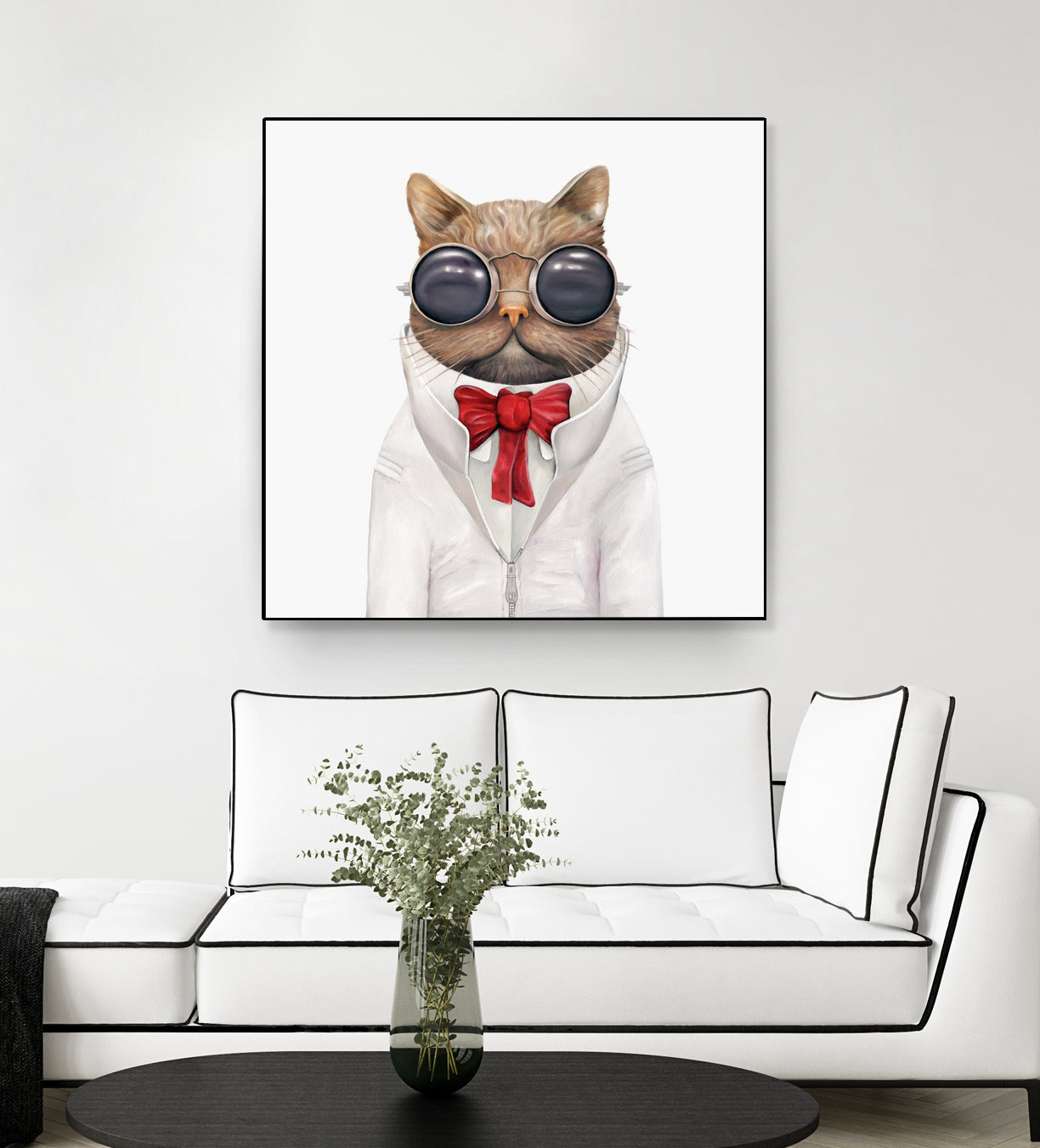 Astro Cat by Tim McConnachie on GIANT ART - red mixed media