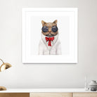 Astro Cat by Tim McConnachie on GIANT ART - red mixed media