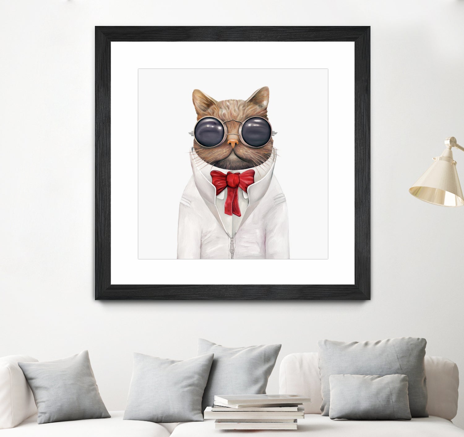 Astro Cat by Tim McConnachie on GIANT ART - red mixed media