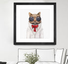 Astro Cat by Tim McConnachie on GIANT ART - red mixed media