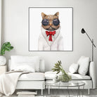 Astro Cat by Tim McConnachie on GIANT ART - red mixed media