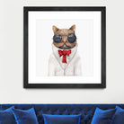 Astro Cat by Tim McConnachie on GIANT ART - red mixed media