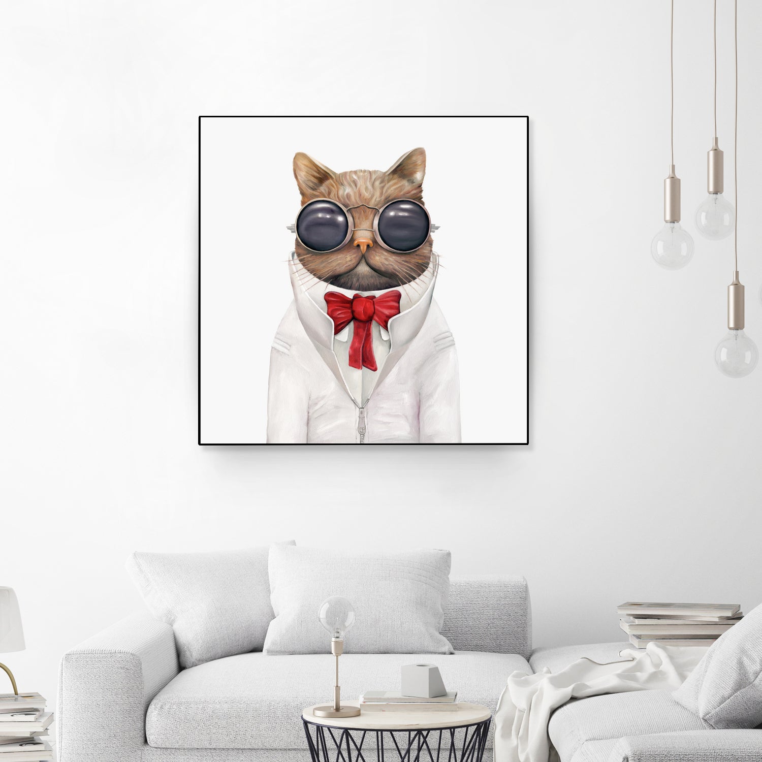 Astro Cat by Tim McConnachie on GIANT ART - red mixed media