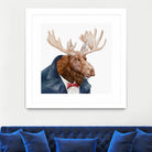 Moose by Tim McConnachie on GIANT ART - blue mixed media