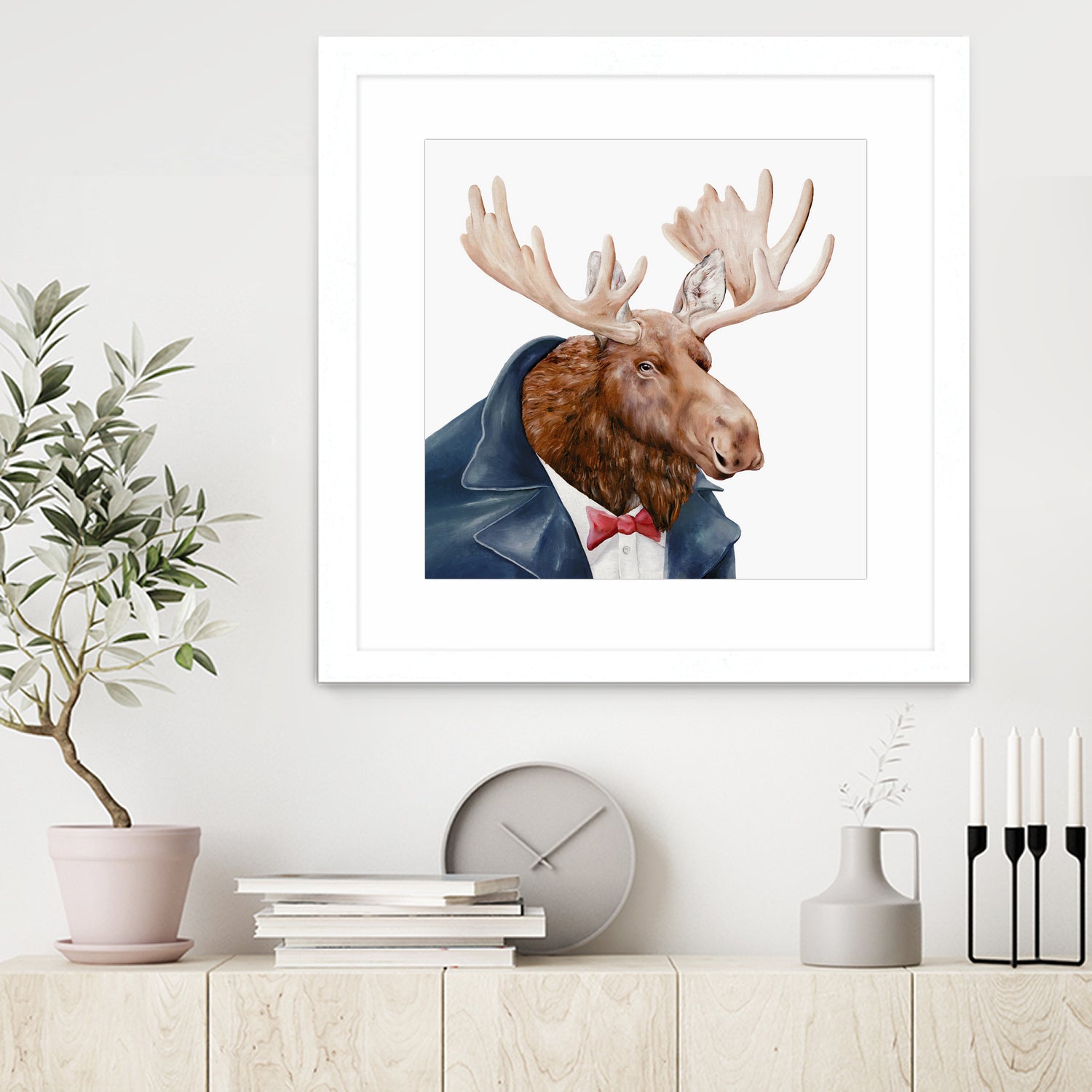 Moose by Tim McConnachie on GIANT ART - blue mixed media