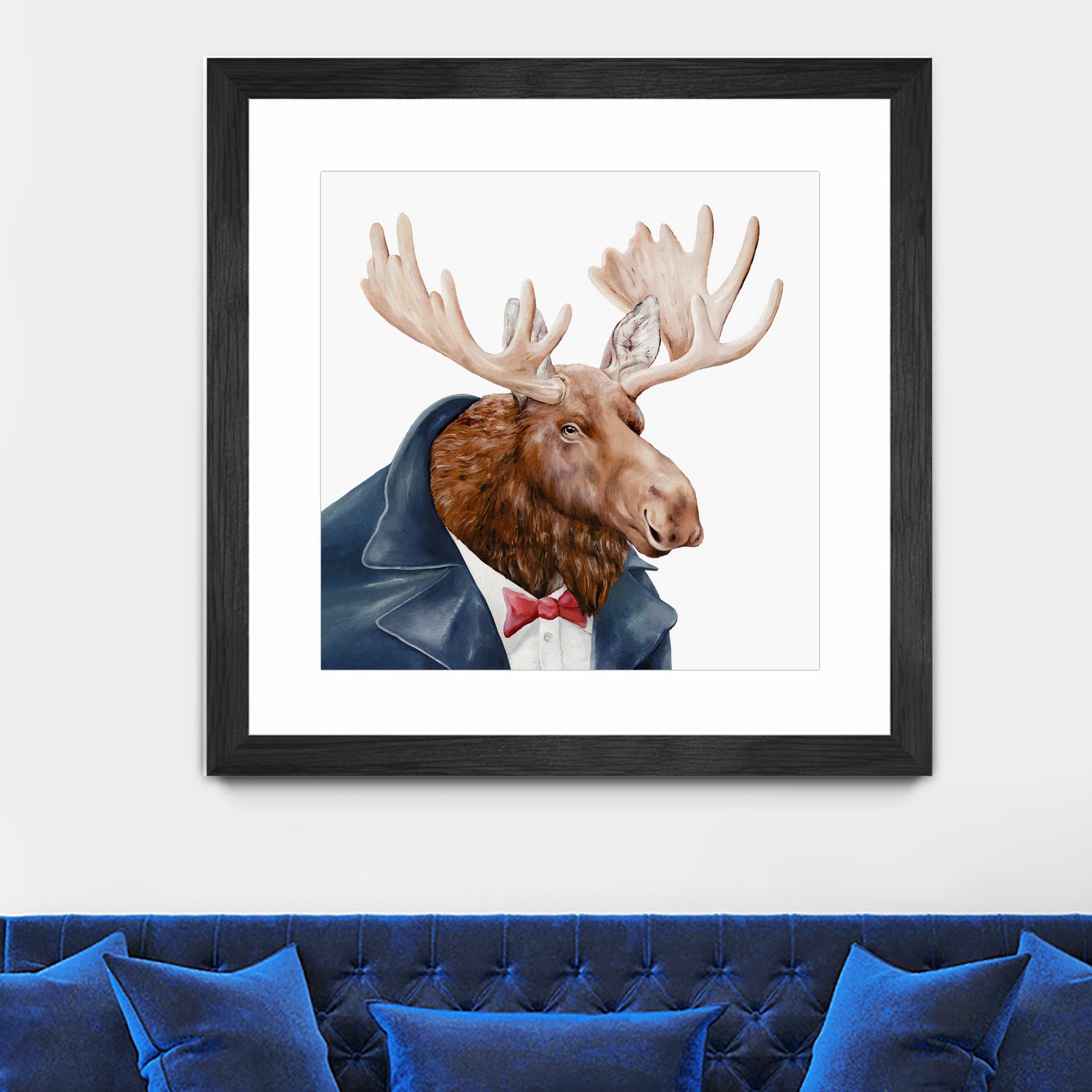 Moose by Tim McConnachie on GIANT ART - blue mixed media