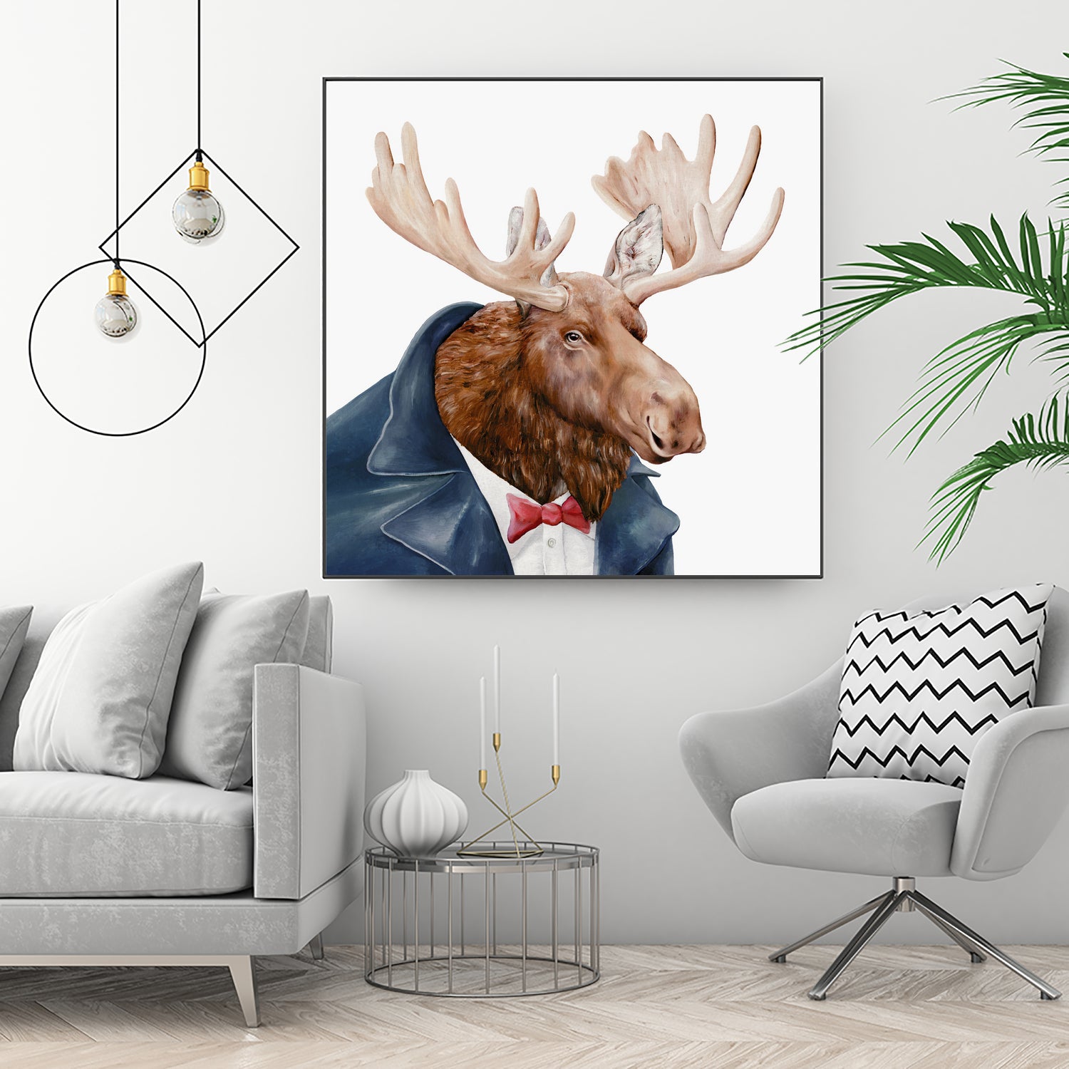 Moose by Tim McConnachie on GIANT ART - blue mixed media