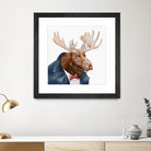 Moose by Tim McConnachie on GIANT ART - blue mixed media