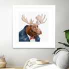 Moose by Tim McConnachie on GIANT ART - blue mixed media