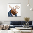 Moose by Tim McConnachie on GIANT ART - blue mixed media