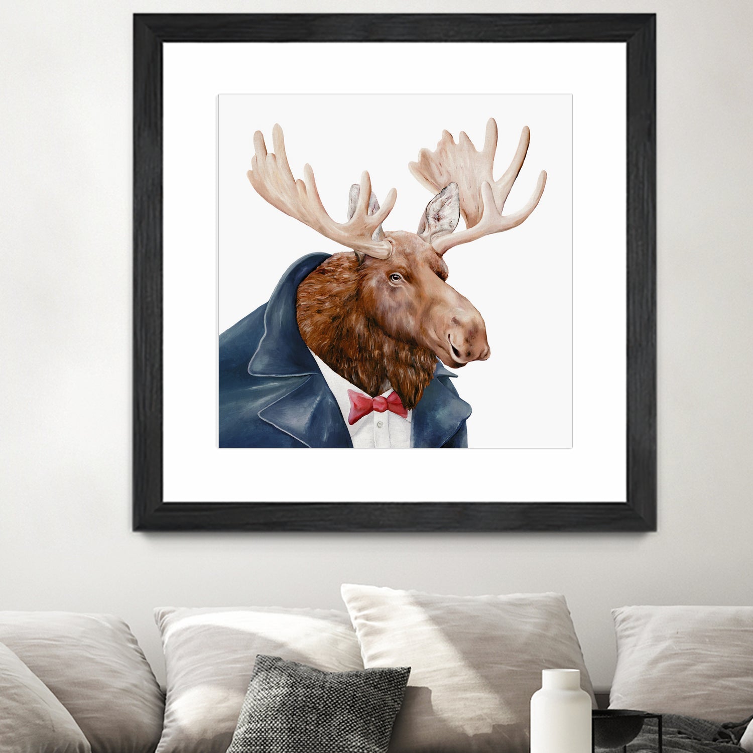 Moose by Tim McConnachie on GIANT ART - blue mixed media