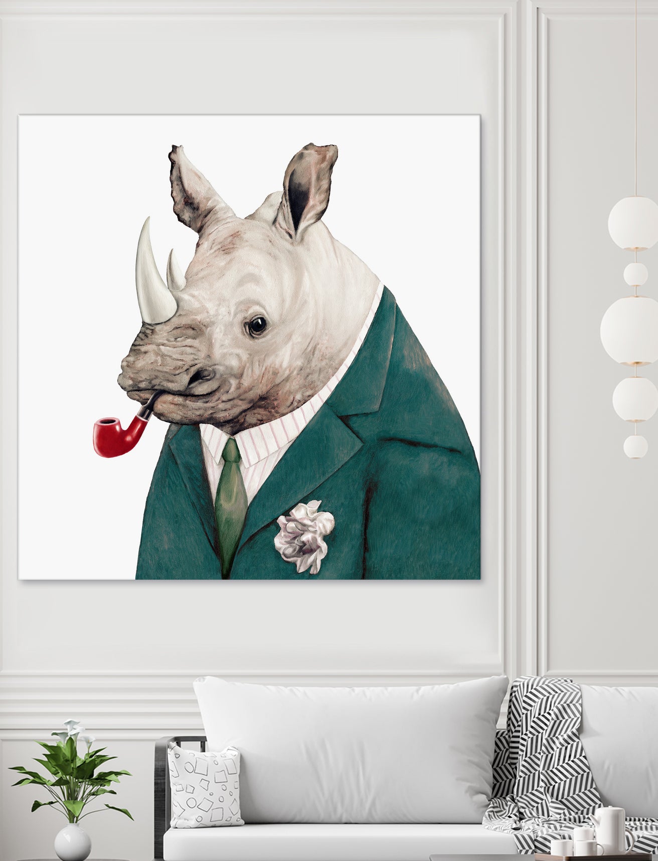 Rhino by Tim McConnachie on GIANT ART - blue mixed media