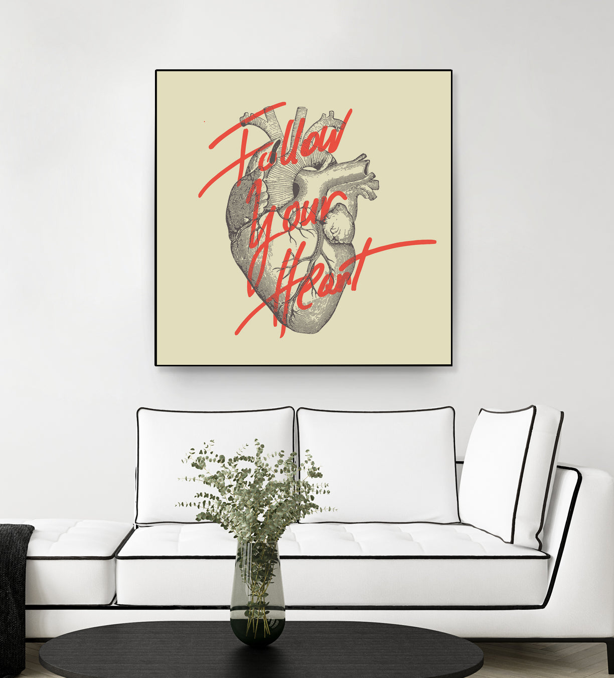 Follow Your Heart by Magdalena Mikos on GIANT ART - white typography