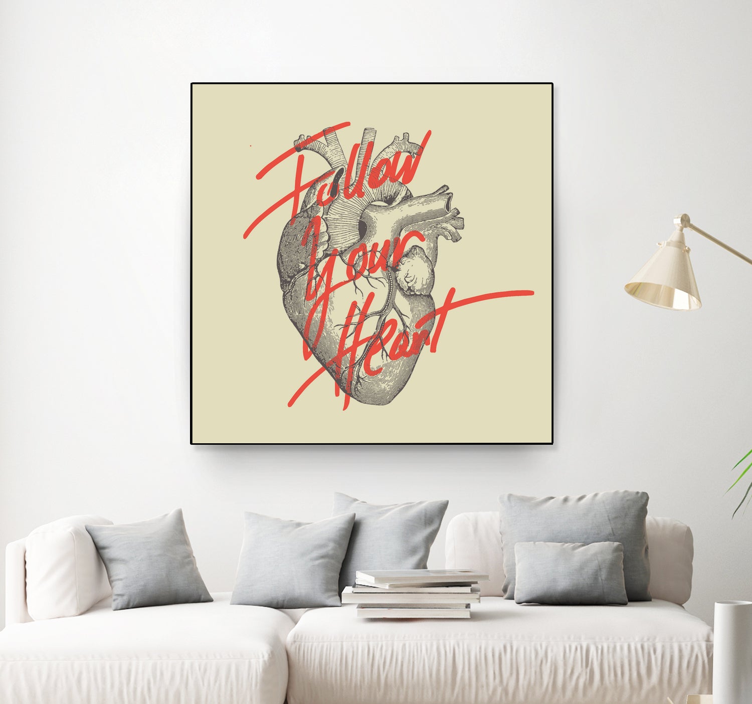 Follow Your Heart by Magdalena Mikos on GIANT ART - white typography