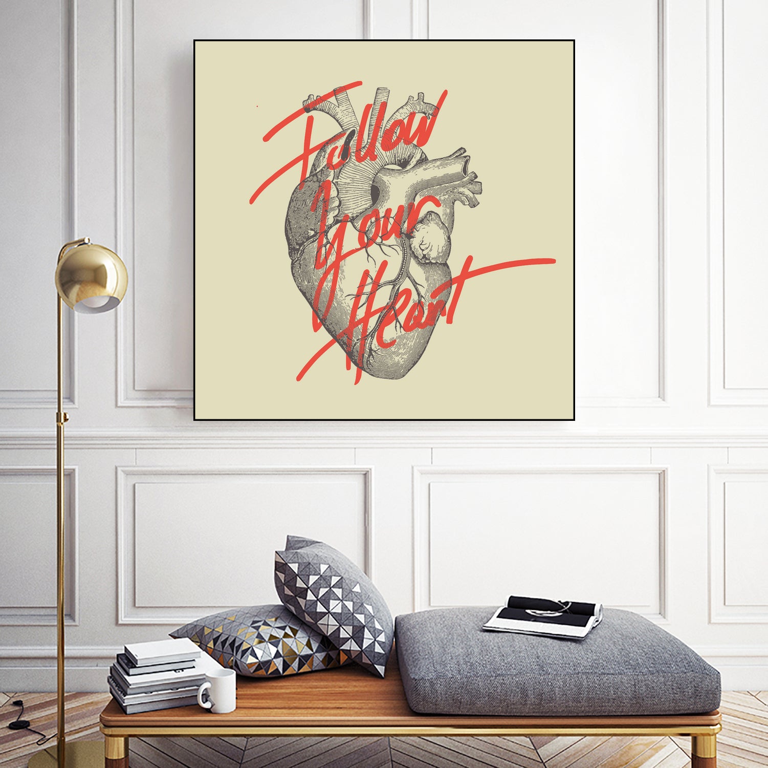 Follow Your Heart by Magdalena Mikos on GIANT ART - white typography