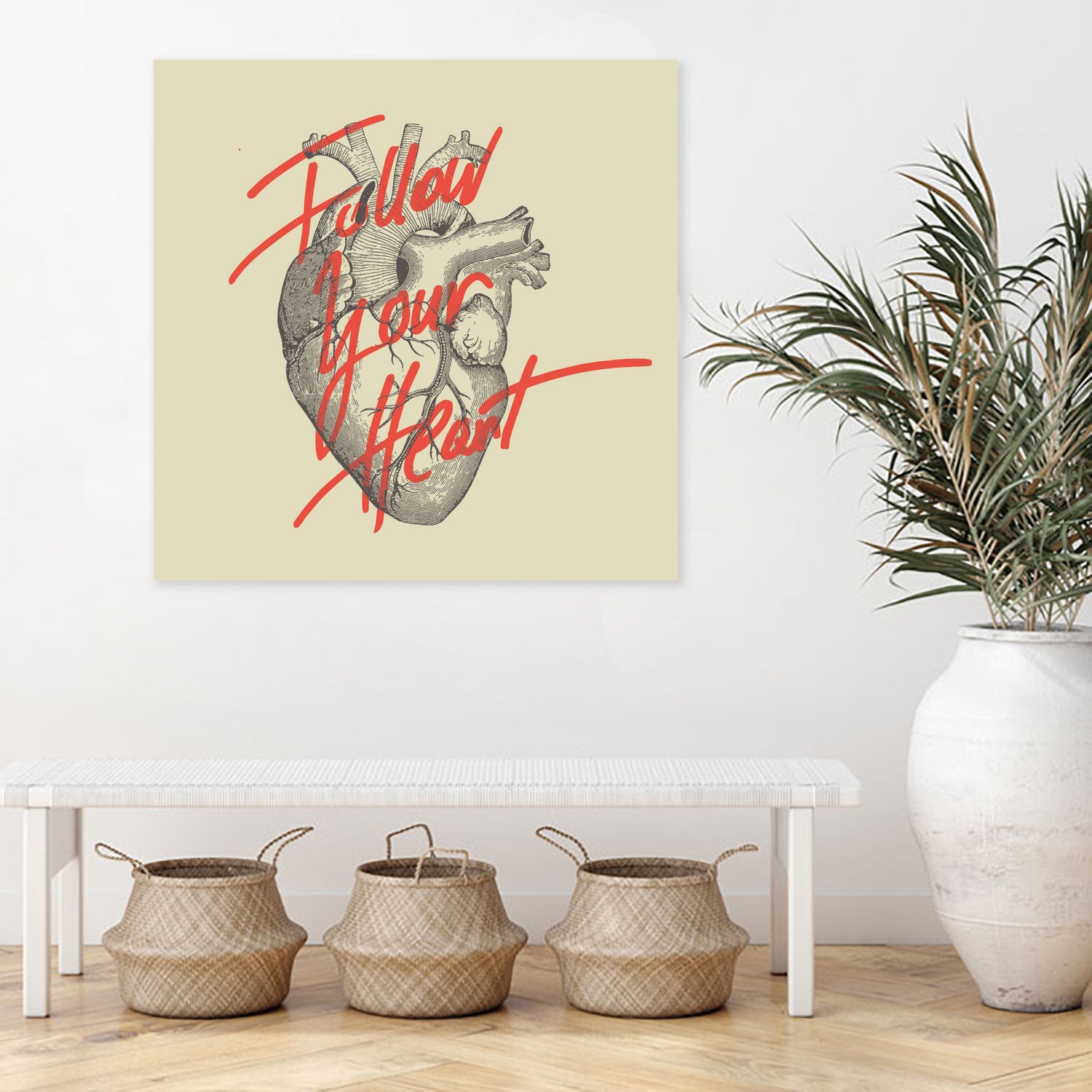 Follow Your Heart by Magdalena Mikos on GIANT ART - white typography