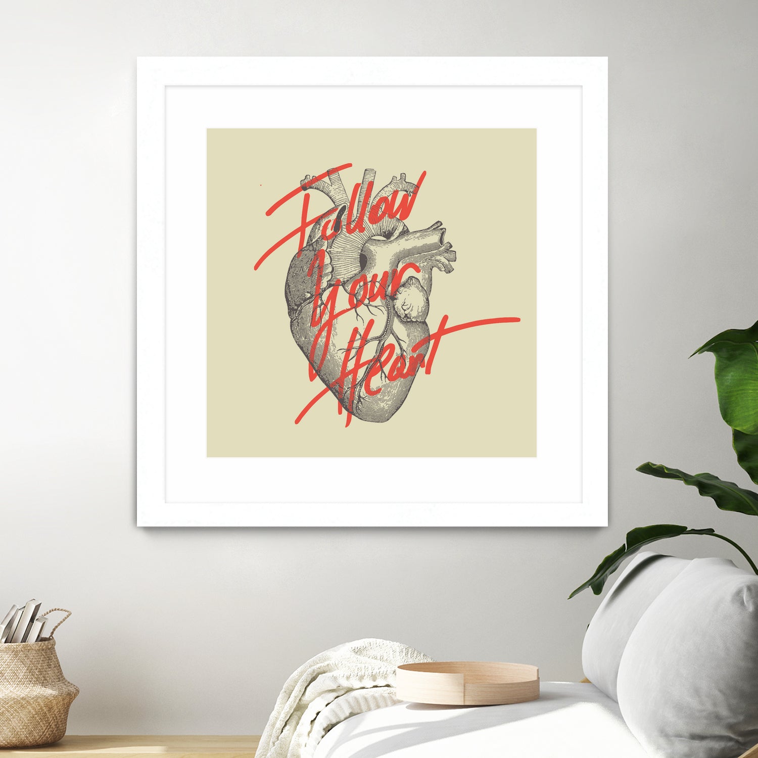 Follow Your Heart by Magdalena Mikos on GIANT ART - white typography