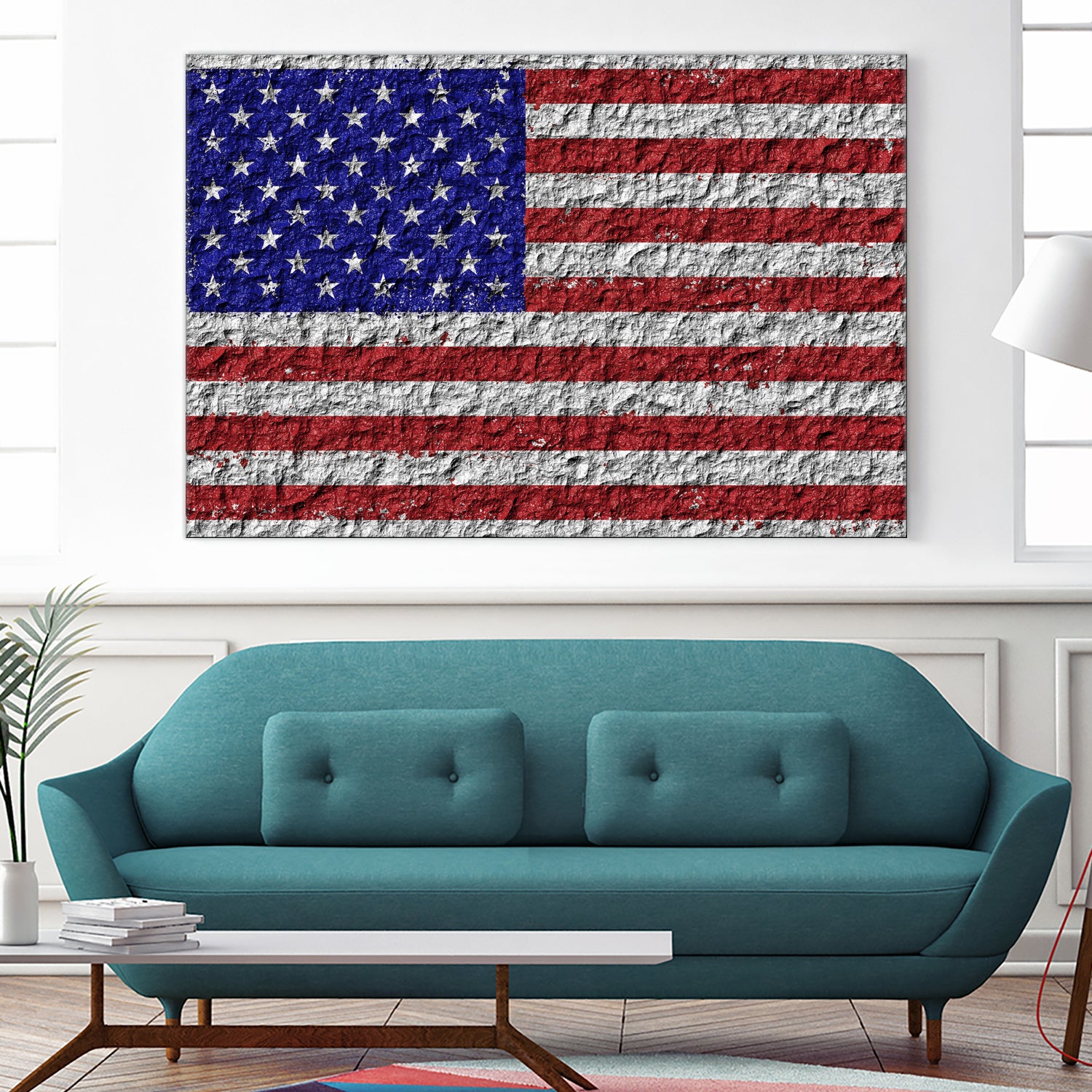 american flag on stone by Artem Avetisyan on GIANT ART - red digital drawing