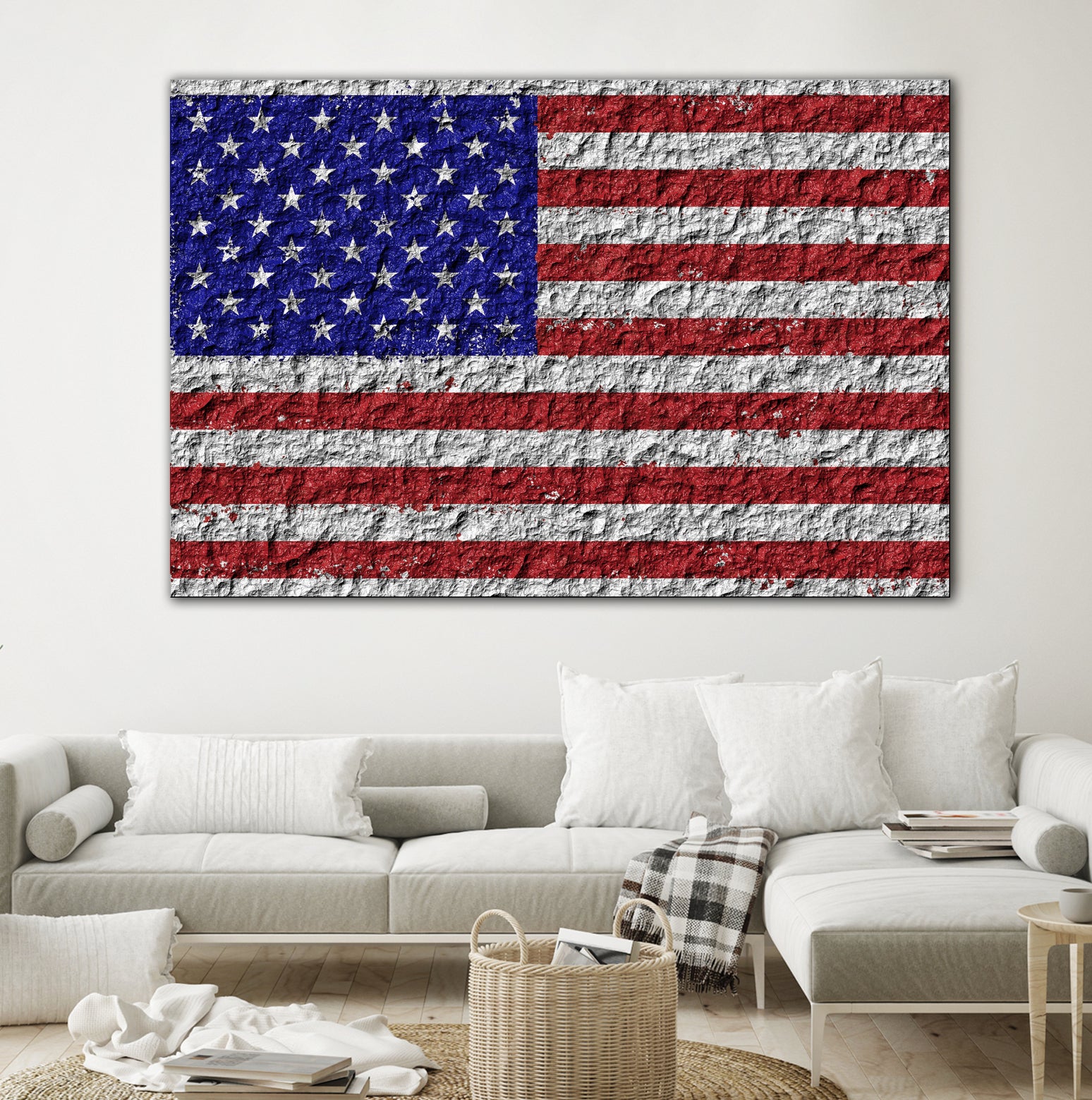 american flag on stone by Artem Avetisyan on GIANT ART - red digital drawing