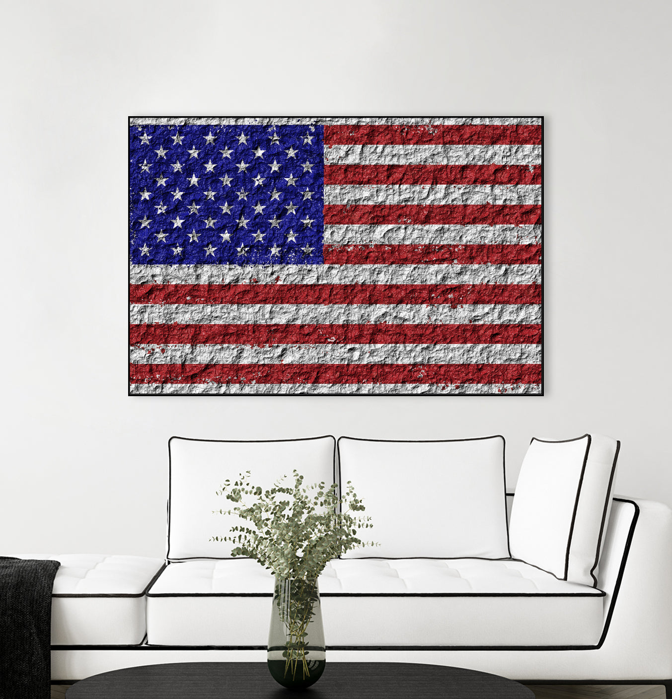 american flag on stone by Artem Avetisyan on GIANT ART - red digital drawing