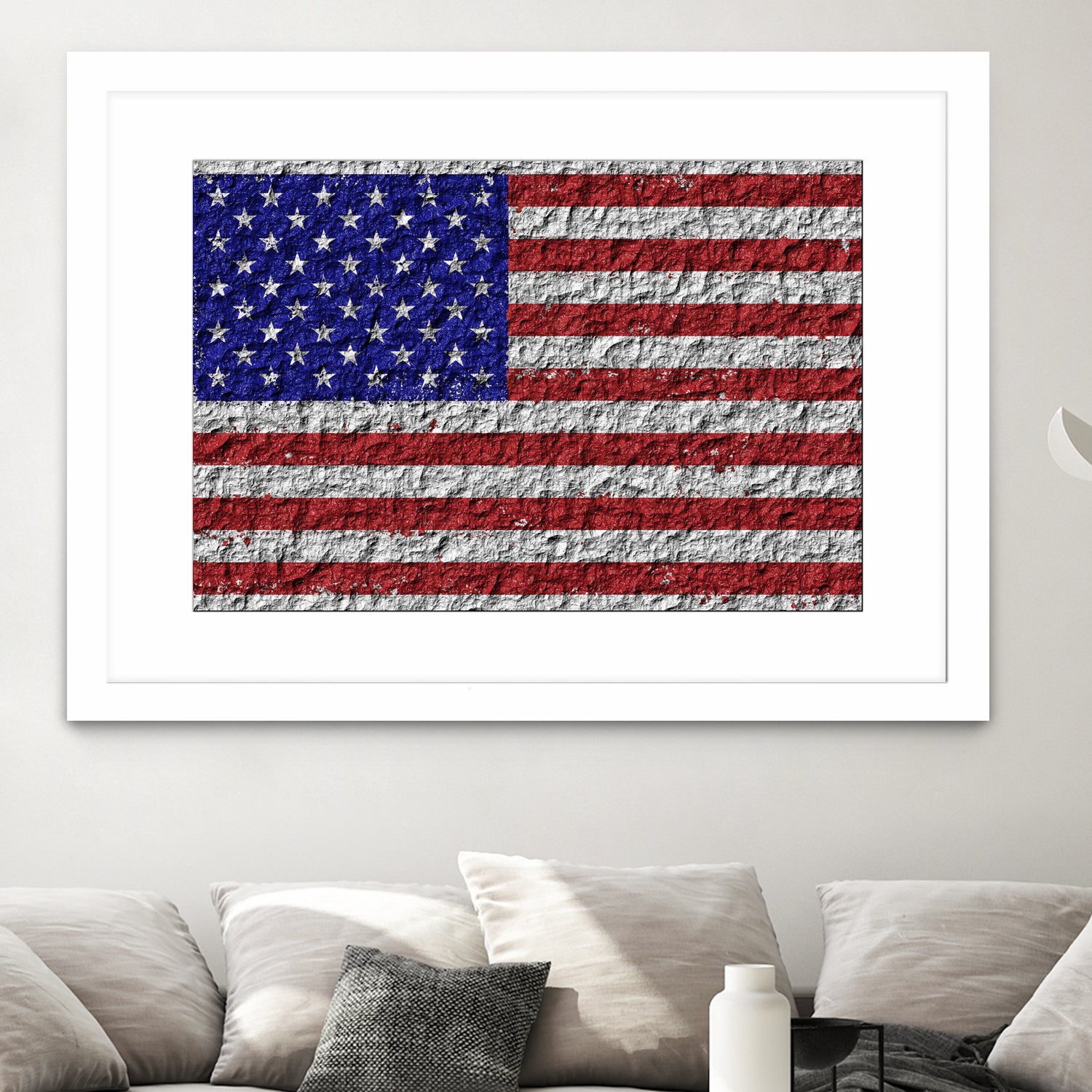 american flag on stone by Artem Avetisyan on GIANT ART - red digital drawing