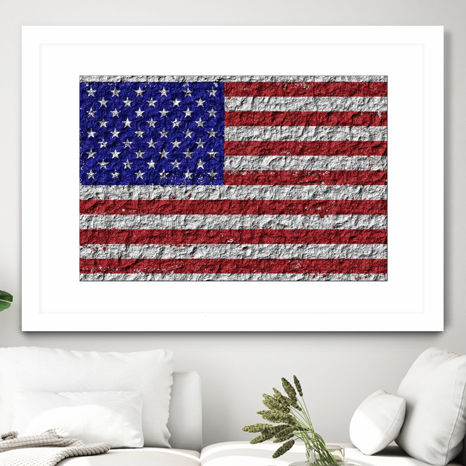 american flag on stone by Artem Avetisyan on GIANT ART - red digital drawing