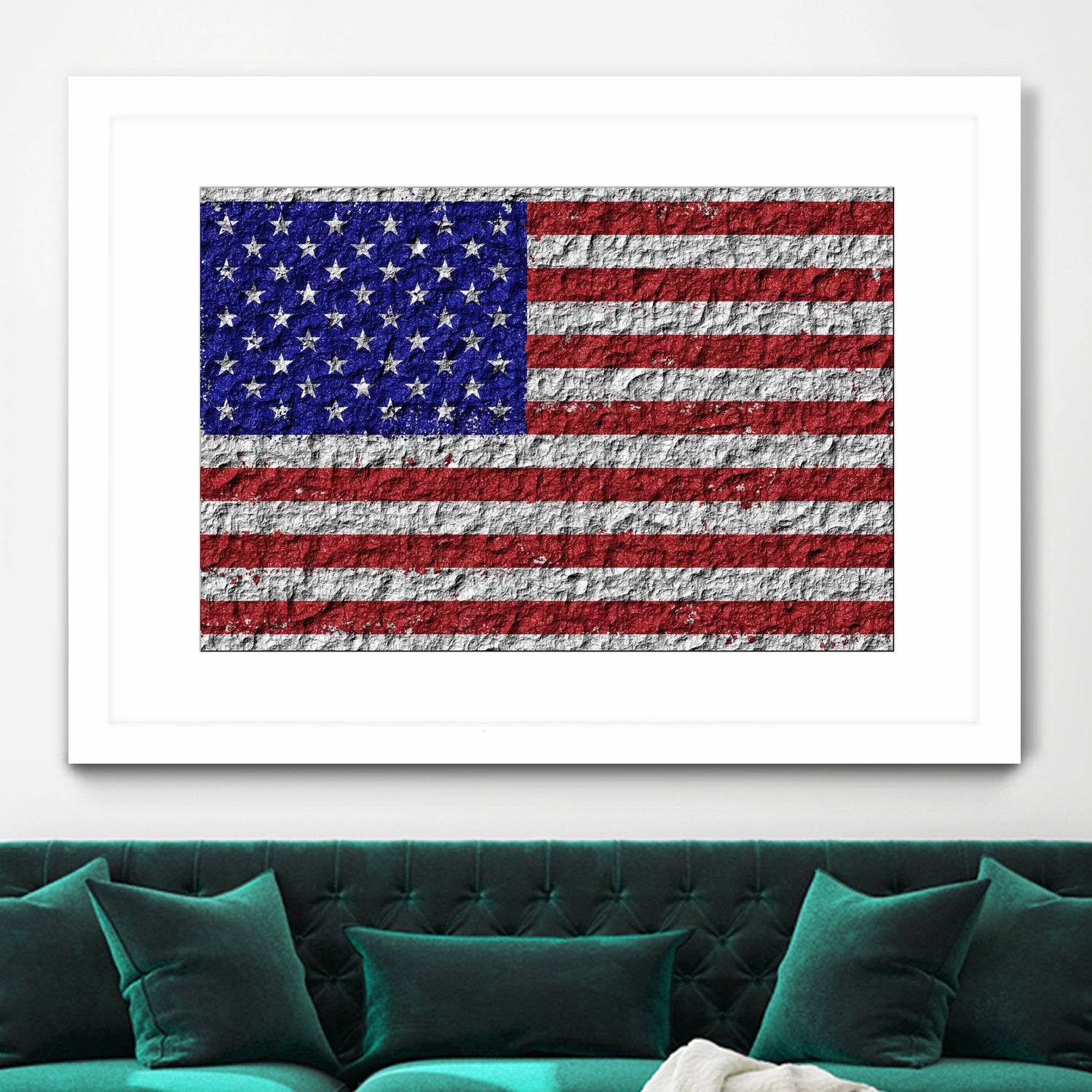 american flag on stone by Artem Avetisyan on GIANT ART - red digital drawing