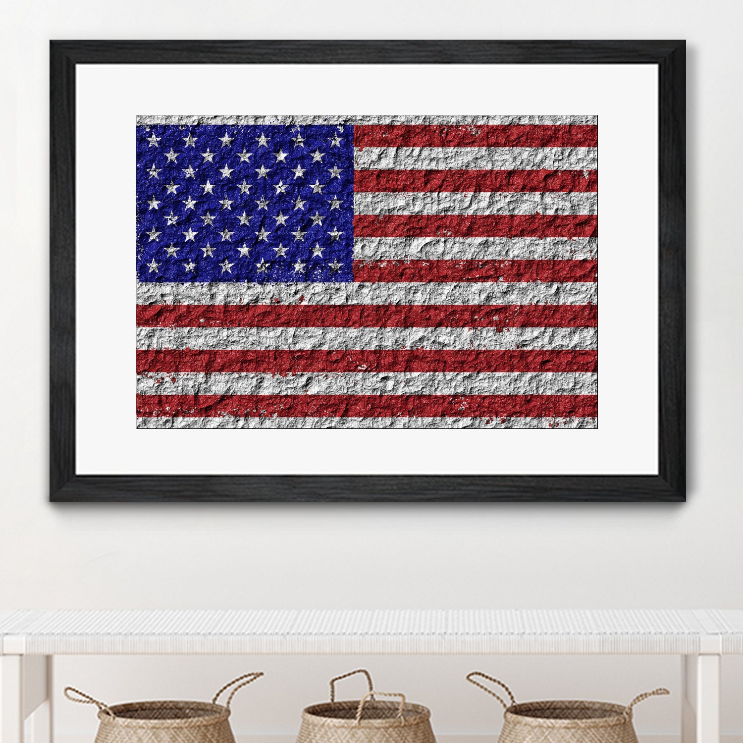 american flag on stone by Artem Avetisyan on GIANT ART - red digital drawing