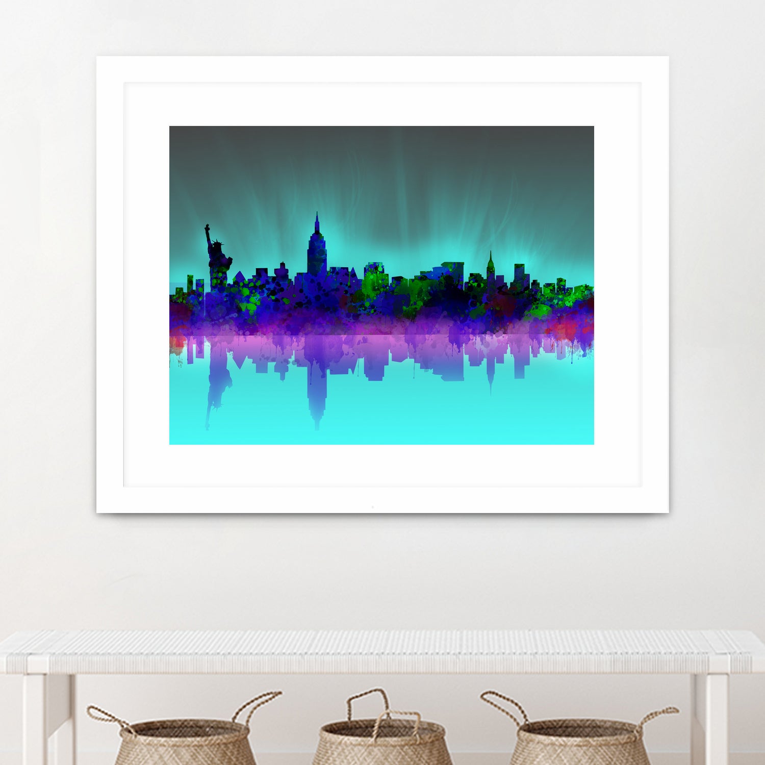 new york city skyline green by Bekim Mehovic on GIANT ART - green digital drawing