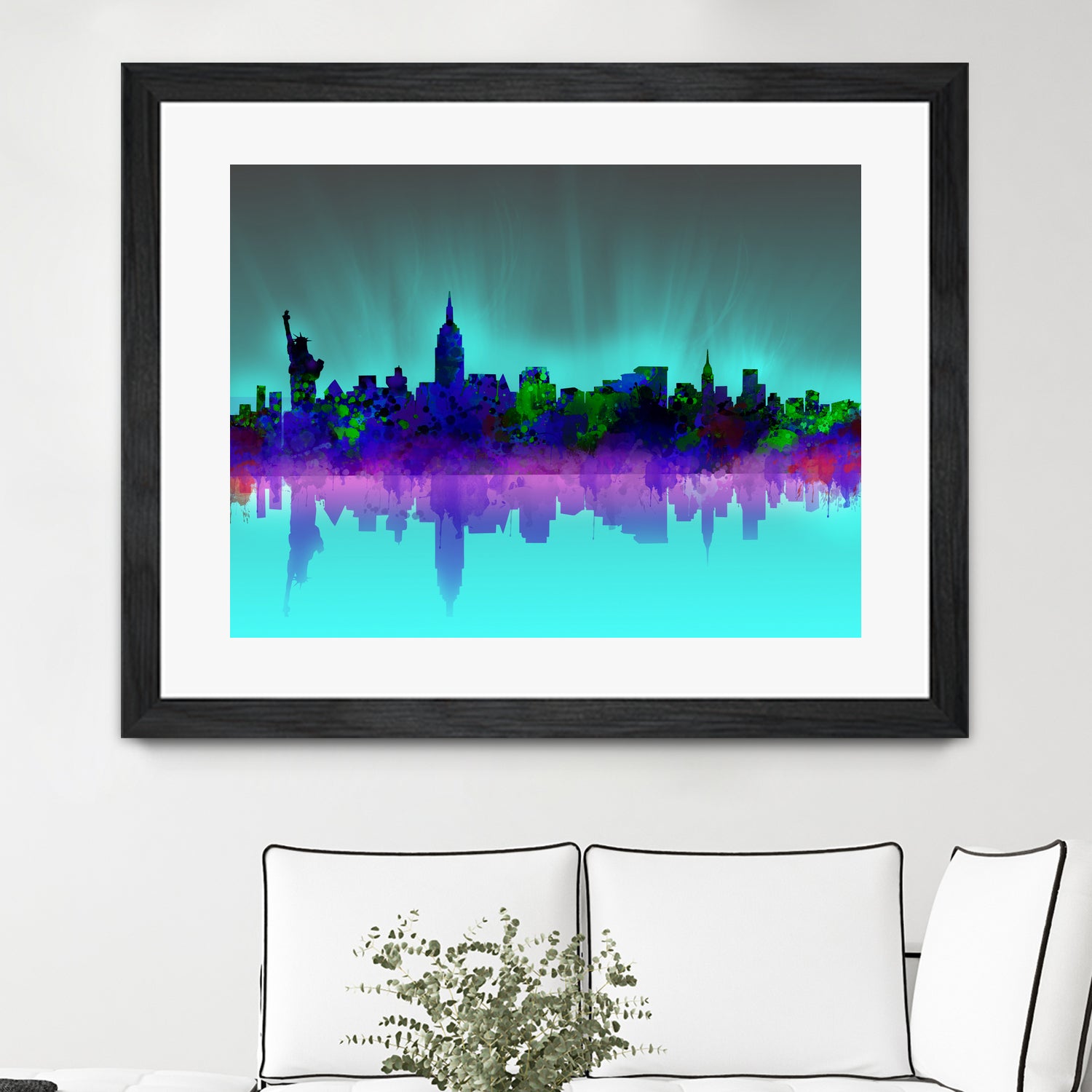 new york city skyline green by Bekim Mehovic on GIANT ART - green digital drawing