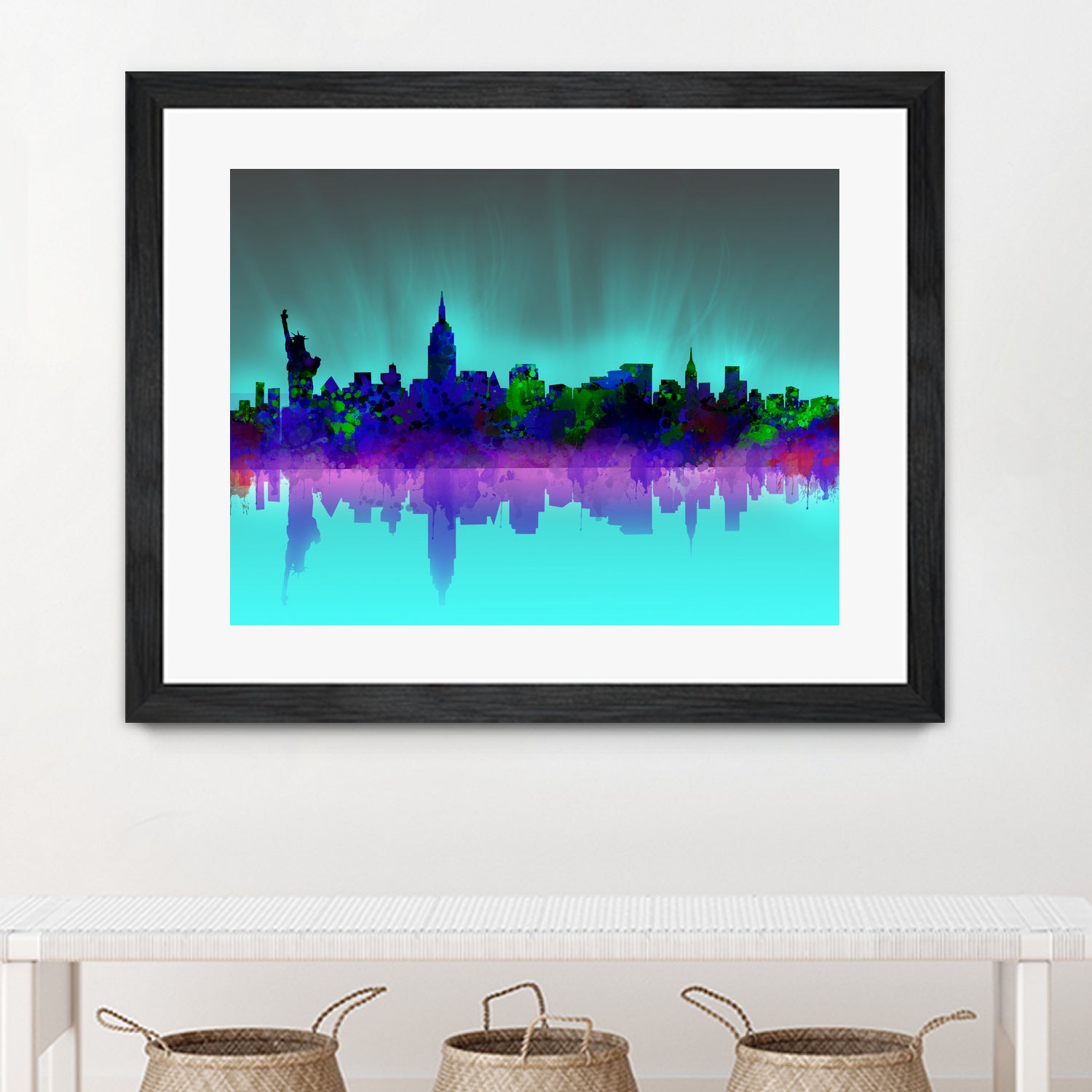 new york city skyline green by Bekim Mehovic on GIANT ART - green digital drawing