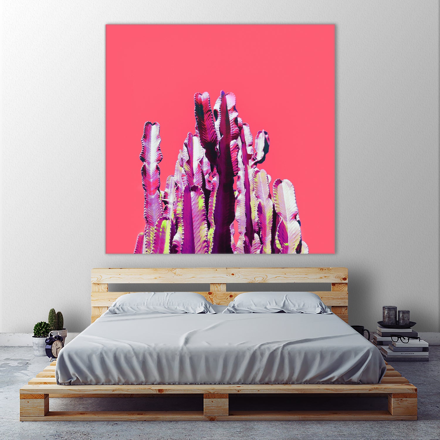 Majestic Cactus on Coral by Dominique Van Roey on GIANT ART - pink photo manipulation