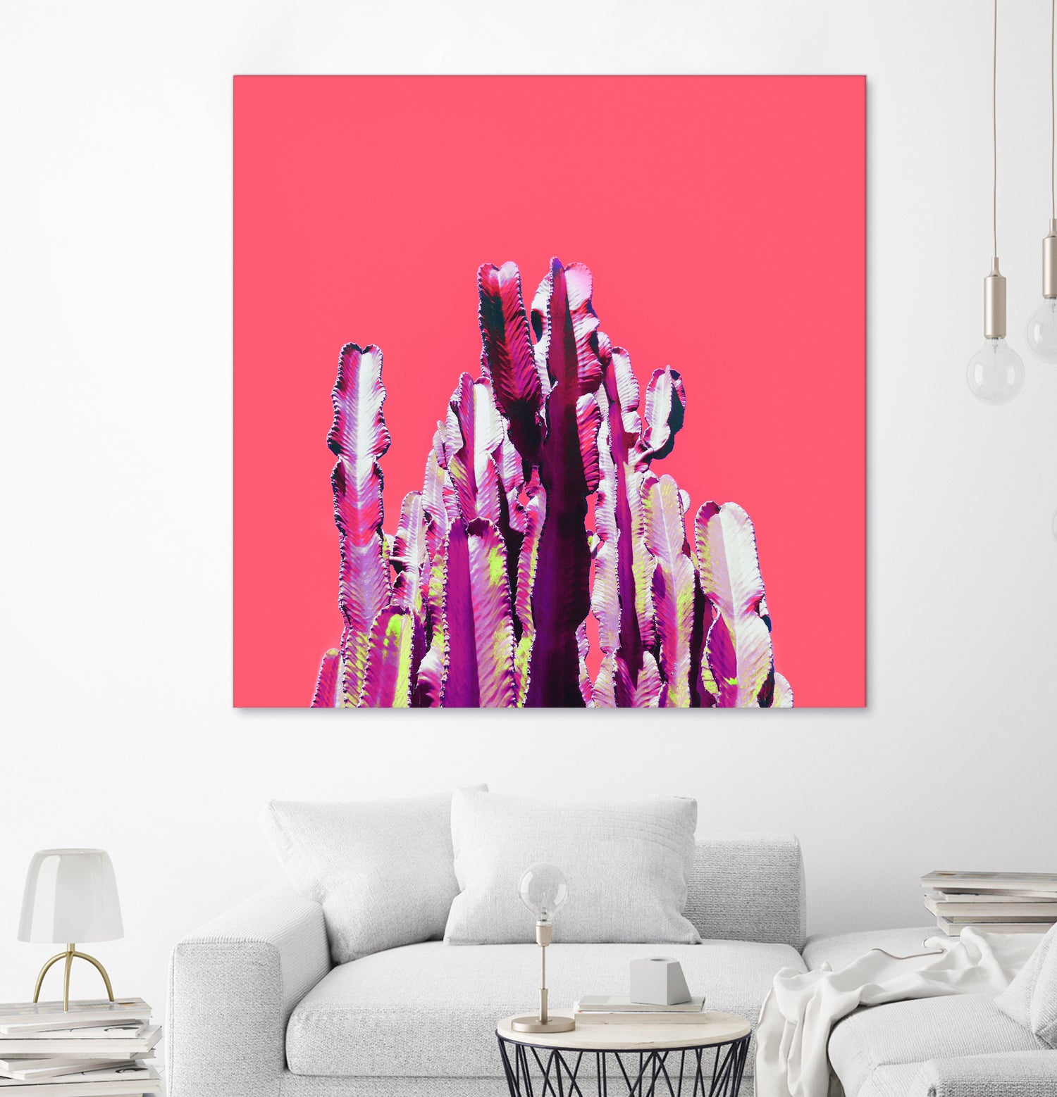 Majestic Cactus on Coral by Dominique Van Roey on GIANT ART - pink photo manipulation