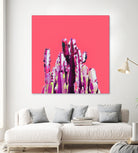 Majestic Cactus on Coral by Dominique Van Roey on GIANT ART - pink photo manipulation