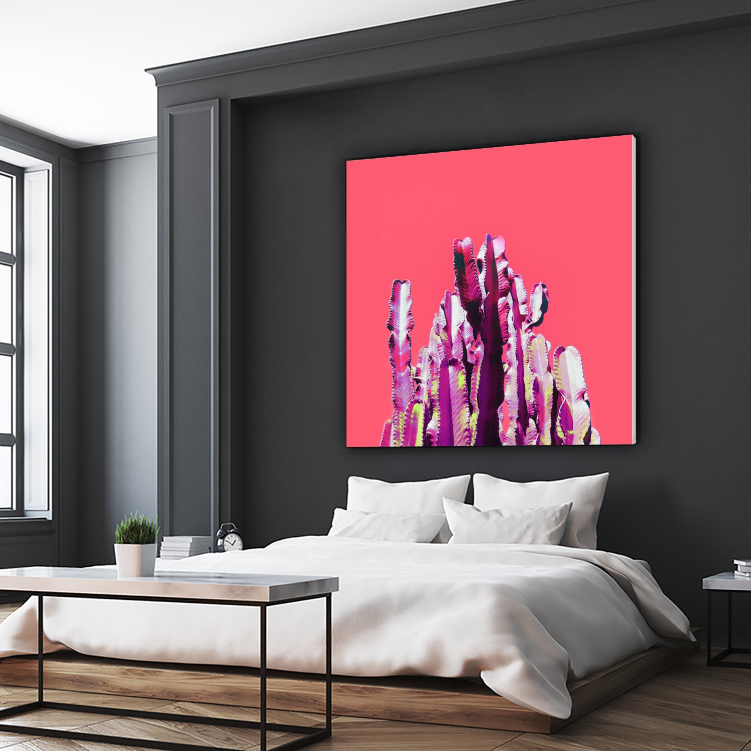 Majestic Cactus on Coral by Dominique Van Roey on GIANT ART - pink photo manipulation