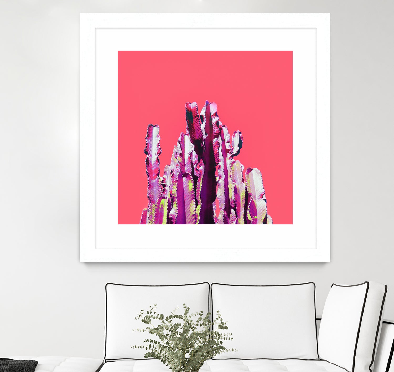 Majestic Cactus on Coral by Dominique Van Roey on GIANT ART - pink photo manipulation