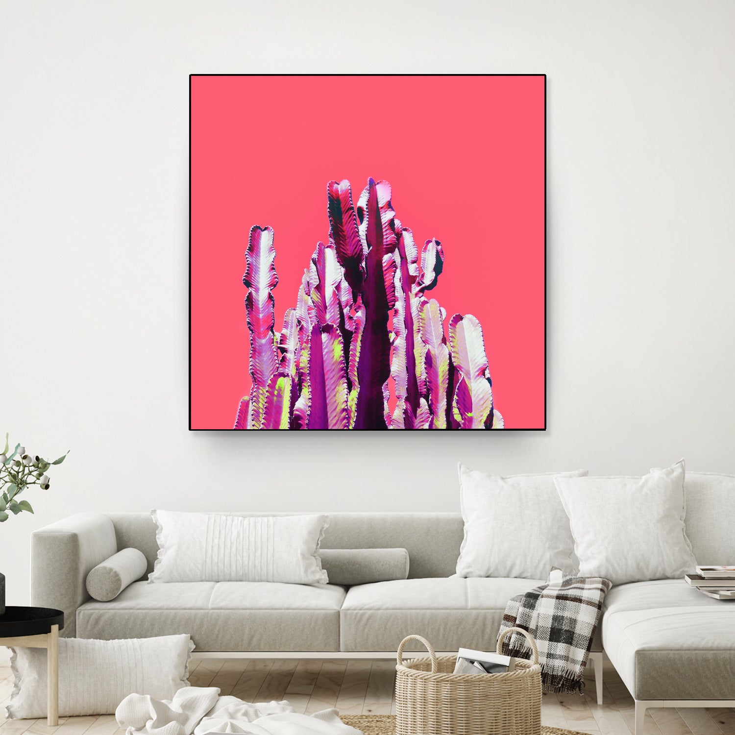 Majestic Cactus on Coral by Dominique Van Roey on GIANT ART - pink photo manipulation