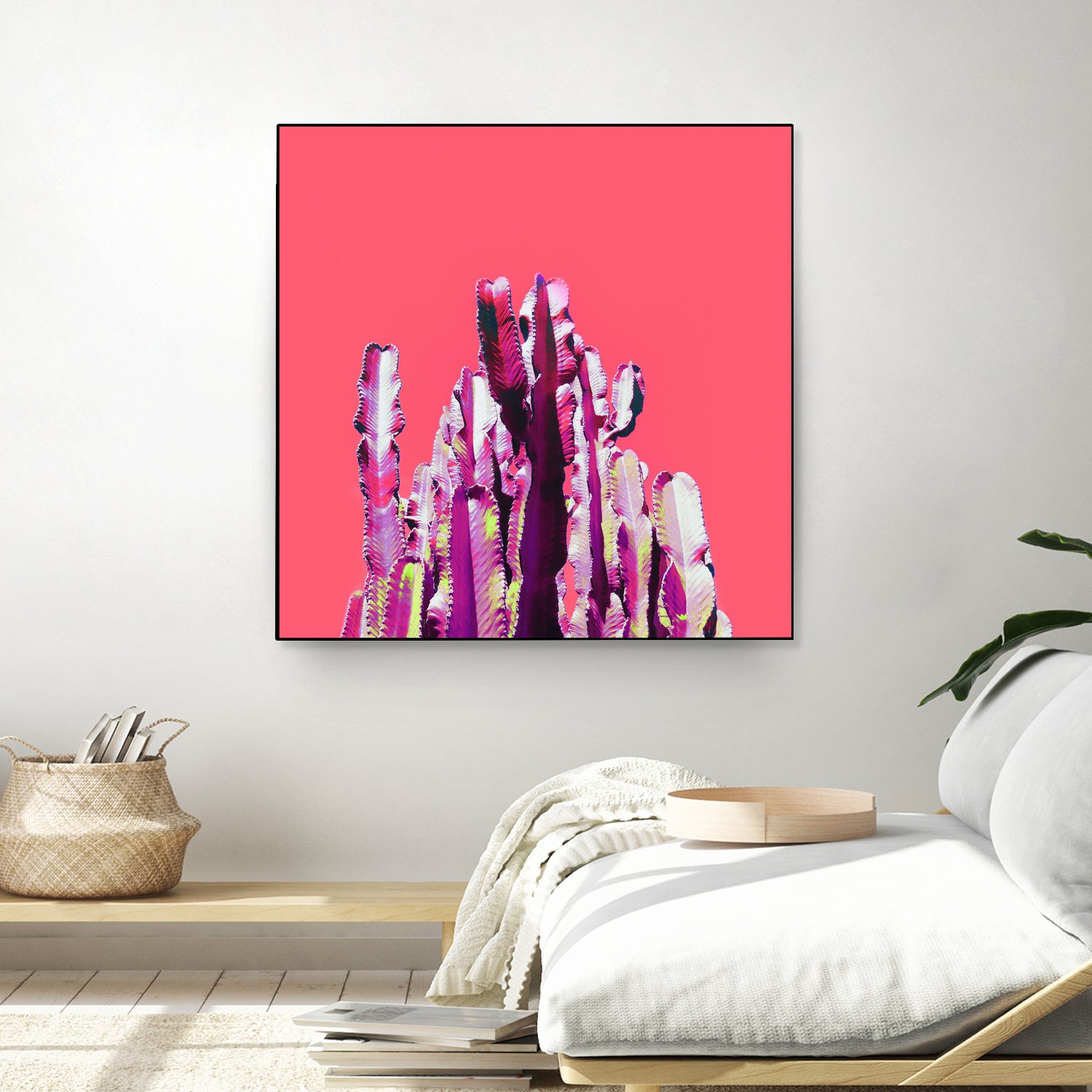 Majestic Cactus on Coral by Dominique Van Roey on GIANT ART - pink photo manipulation