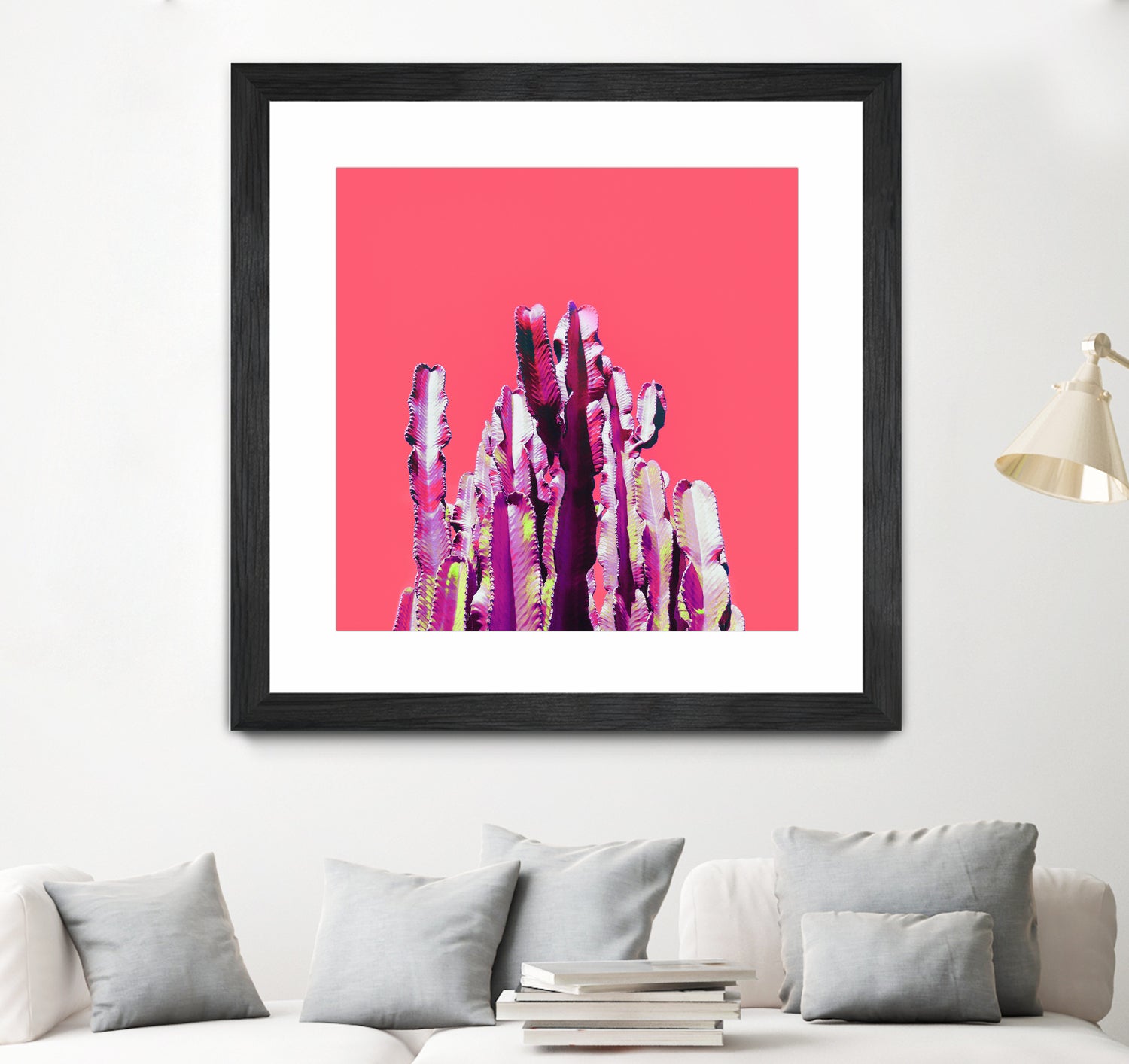 Majestic Cactus on Coral by Dominique Van Roey on GIANT ART - pink photo manipulation