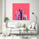 Majestic Cactus on Coral by Dominique Van Roey on GIANT ART - pink photo manipulation