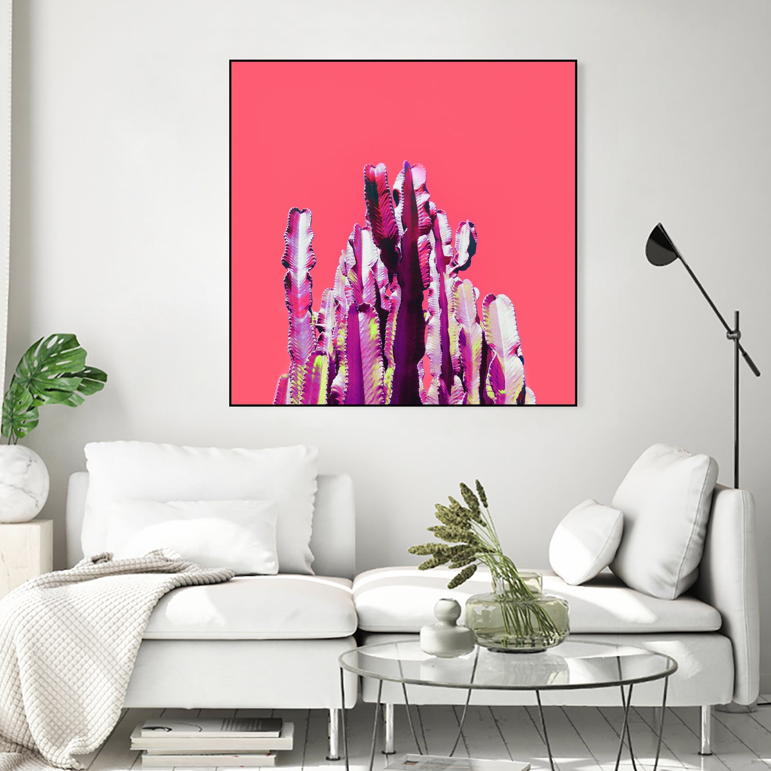 Majestic Cactus on Coral by Dominique Van Roey on GIANT ART - pink photo manipulation