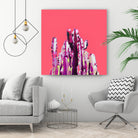 Majestic Cactus on Coral by Dominique Van Roey on GIANT ART - pink photo manipulation