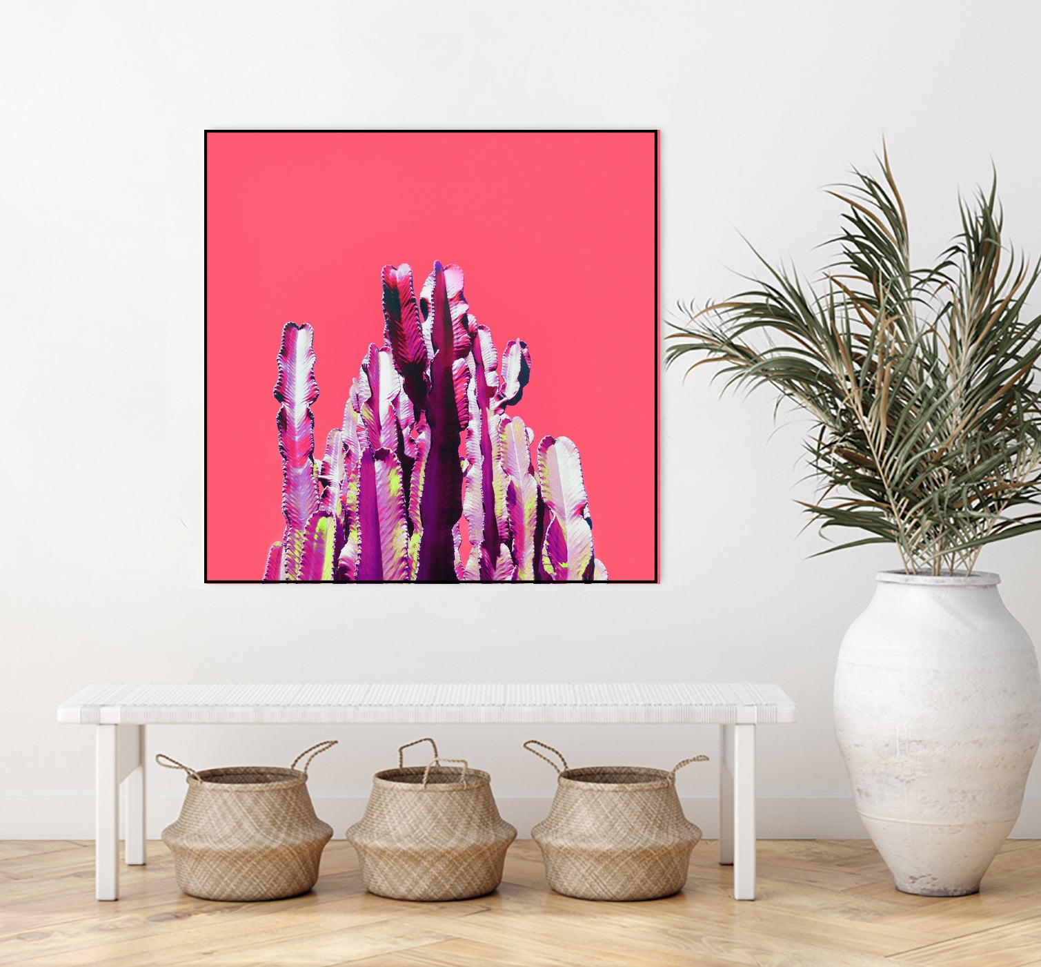 Majestic Cactus on Coral by Dominique Van Roey on GIANT ART - pink photo manipulation